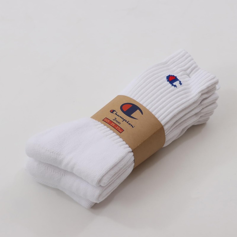 Champion CMSCY001 Men's High Socks, Plain Socks, 3 Pairs Set,