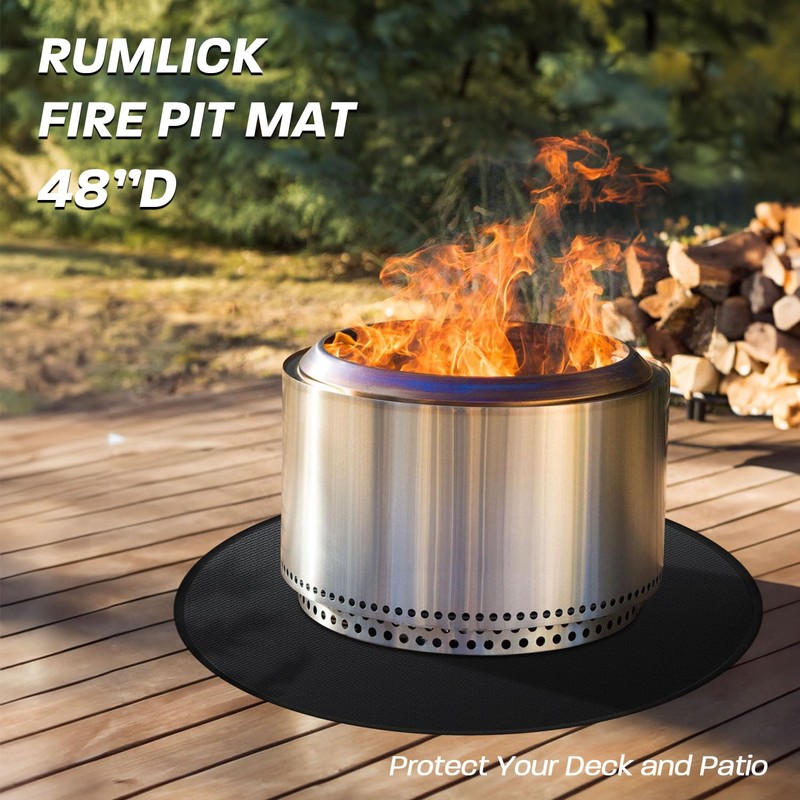 Rumlick 48" Fire Pit Mat for Solo Stove Yukon, Round