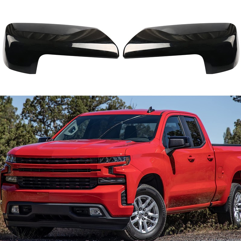 sportuli Black Mirror Cap Cover Trim Replace for 2019-2025 Chevy