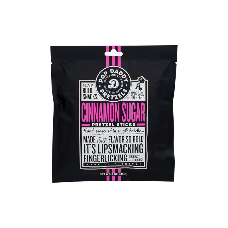Pop Daddy Pretzels Pretzel Sticks, Cinnamon Sugar, 3 Ounce (Pack