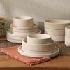 Gibson Elite Deerfield 16-Piece Stoneware Dinnerware Set – Cream White