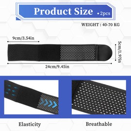 Pack of 2 Wrist Bandages Tennis Elastic Wrist Support Wrist Support Wrist Bandage Breathable Hand Bandage Adjustable Wrist Strap Compression Support