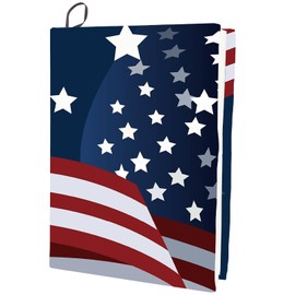 CRASPIRE Flag Stretchable Book Cover The US Flag Washable Reusable Large Nylon Book Protector 9.4x15.7 Inch Elastic Notebook Wraps Suitable for Most Hardcover Books Classroom Students