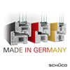 SCHÜCO Window handle with push button, window handle with lock