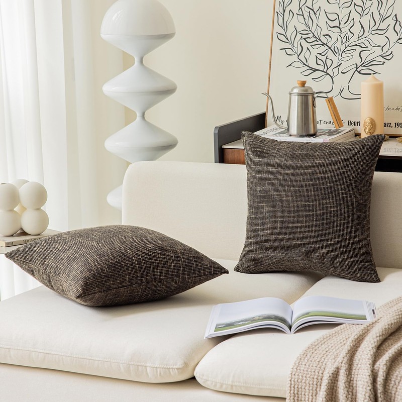 Kevin Textile Textural Faux Linen Throw Cushion Pillow Covers Shams