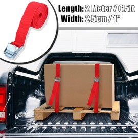X AUTOHAUX 6pcs 6.5ft Cargo Tie Down Straps with Cam Lock Buckle for Car Red