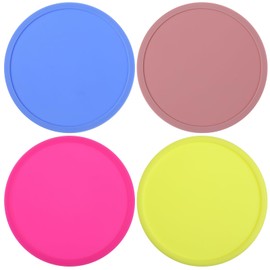 Classicseali 4pcs Coaster for Office Desk,Round Cup Coasters for Table, Silicone Desktop Coasters, Non-Slip, Heat-Resistant, for Table, Office, Bar Furniture Protection, Hot Cup Mat, 4 Colors