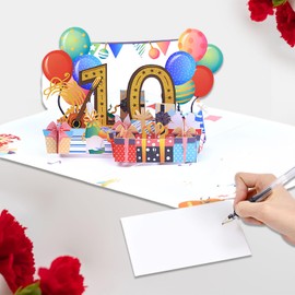 Birthday Gifts for 10 Year Old Girls 3D Pop Up Creative Birthday Card for Her Greeting Cards for Children with Envelope Blank Card 33310