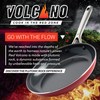 Red Volcano Textured Ceramic Nonstick, 14 Piece Cookware Pots and