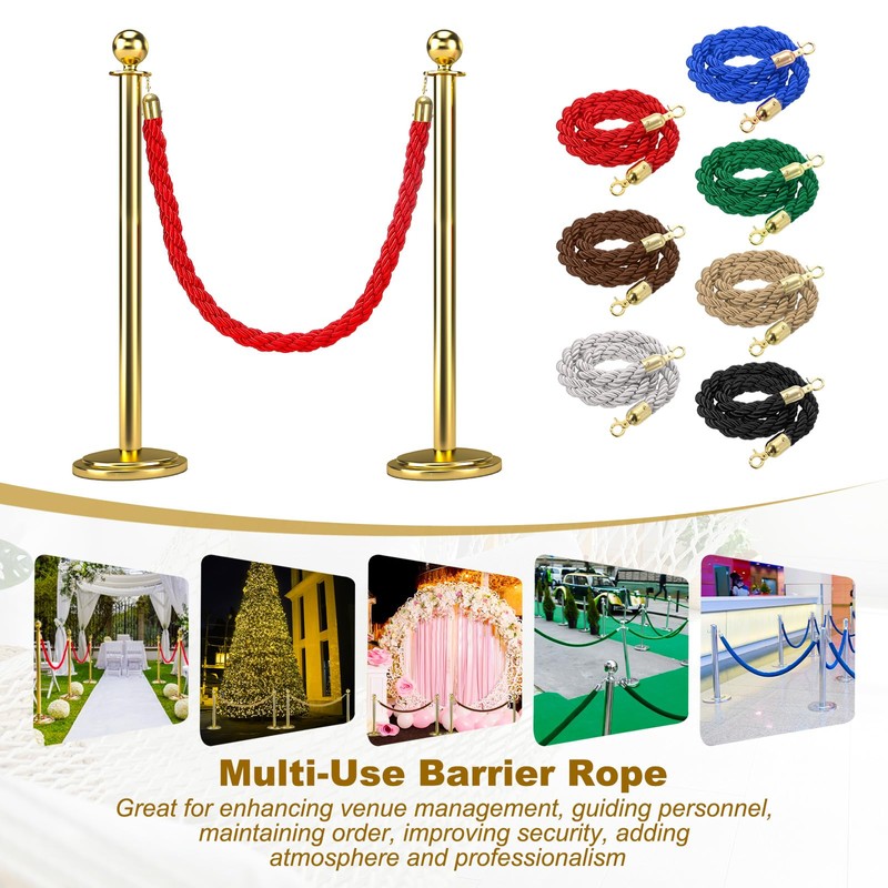 sourcing map Twisted Stanchion Rope 3.28 Ft/1 M, Barrier Rope