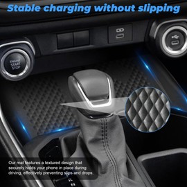 Wireless Charging Anti-Slip Mat Compatible with Toyota Grand Highlander Accessories 2025 2024，Black Silicone Protective Pad Liner Compatible with Grand Highlander