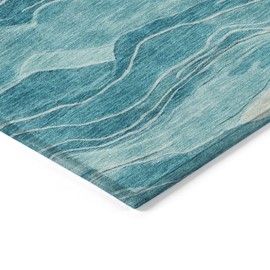 Addison Rugs Chantille ACN1251 Turquoise 3' x 5' Indoor/Outdoor, Machine Washable, Easy Clean, Non Shedding, Bedroom, Living Room, Dining Room, Kitchen, Patio Rug