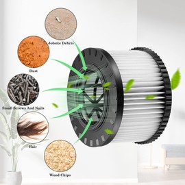 2 Pack DWV9330 Replacement HEPA Filter Compatible with DEWALT DWV010 (8 Gallon) & DWV012 (12 Gallon) Dust Extractor, Part # DWV9330