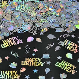 DazzJoy Glitter Confetti Table Decoration Birthday, Pack of 450 Happy Birthday Decoration Streamers Colourful, Star Confetti Birthday for Woman Man Girl Boy Birthday Decoration Table Confetti