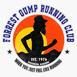 Generic Forrest Gump Running Club Bumper Sticker Window Vinyl Decal 5In, KRIS-RETRO-STICKERS-1746