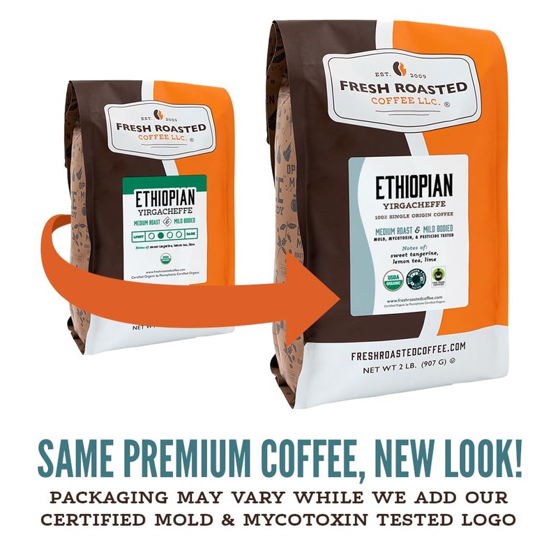 Fresh Roasted Coffee, Organic Ethiopian Yirgacheffe | USDA Organic, Kosher,