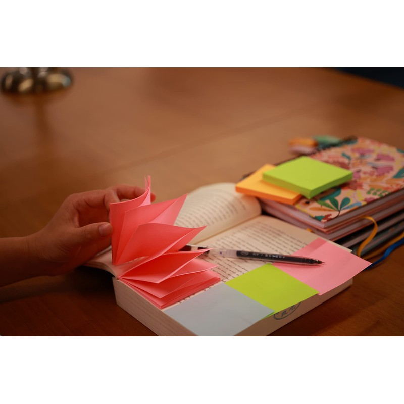 3x3 Inches Pop-up Sticky Notes,6 Bright&Pastel Colors for Refills,Z-Notes for