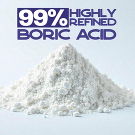 Ecoxall Boric Acid Fine Powder - 1 Pound - 99.9% Pure Fine Powder - Highly Effective Multipurpose Cleaner - Used as a Kitchen Cleaner, Laundry Stain Remover and Deodorizer - Industrial Grade Strength