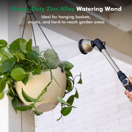 RESTMO Heavy Duty Watering Wand, Metal Garden Hose Nozze Sprayer