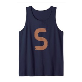 Creative Bold Leather Letter S - Design - Alphabet - Marker Tank Top