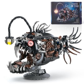 Mechanical Fish Building Sets for Adult,Deep-Sea Animal Building Display with Light,Collection Decor for Home or Office,Creative Blocks Gift for Boys Teens and Kids 8-14(1038PCS)