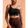 QUEENIEKE BareLuxe Womens One Shoulder Sports Bra Workout Strap Yoga