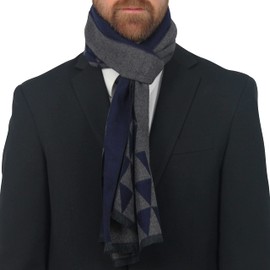 Ocomlfy - Bufandas para hombre en caja de regalo. Bufandas elegantes, cálidas y suaves de pashmina para hombre. Bufanda suave de cachemira para hombre, sensación pero duradera, Triángulo azul, Once size fits all