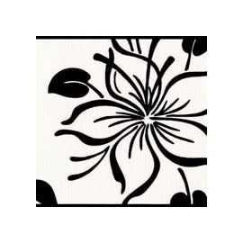 CONCORD WALLCOVERINGS ™ Textured Wallpaper Border Classic Featuring Floral Ornament Design, Black White, 5.1 in x 15 Ft, 259844