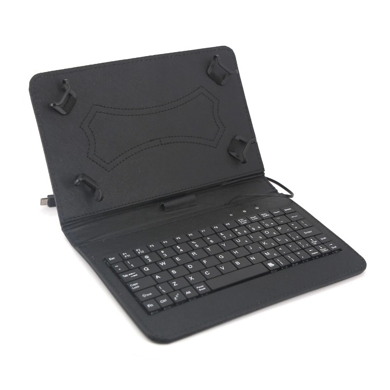 Universal Wired Type-C Slim BLACK Lightweight Stand Cover Keyboard Case