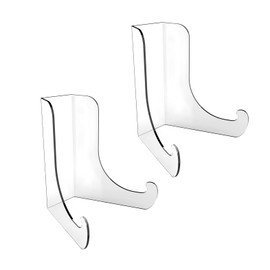 YUYUDEHM 2PCS Acrylic Plate Display Stand, Clear Thickened Easel Stand, Display Holder for Card Photos Picture Magazine CD (2.36 x 2.36 x 2.95 Inch)