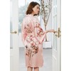 Ledamon Women's 100% Silk Kimono Short Robe (Light pink-A)
