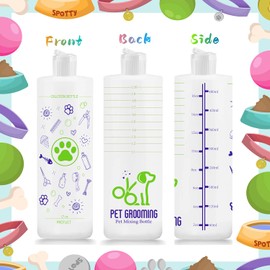 4 Pack Pet Shampoo Dilution Bottles, Specialties Mixing Bottle for Concentrated Dog Shampoo, Mixing Bottle for Dog Grooming Shampoo and Conditioner Grooms (4)