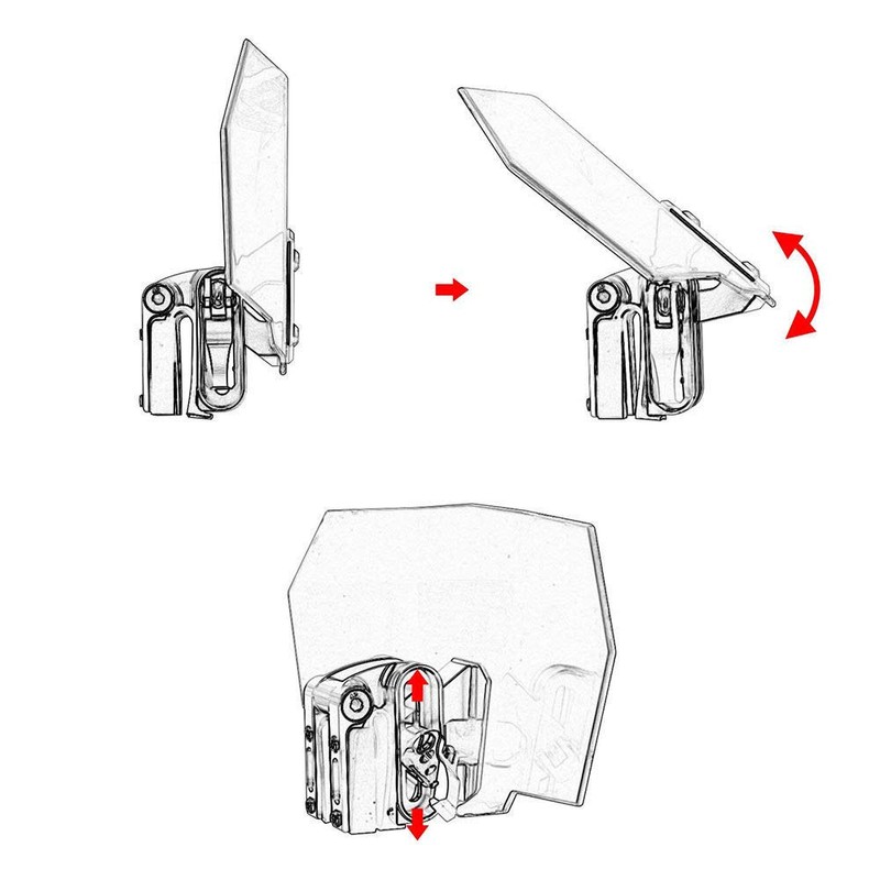 AQIMY Motorcycle Universal Wind Deflector Windshield Windscreen Adjustable