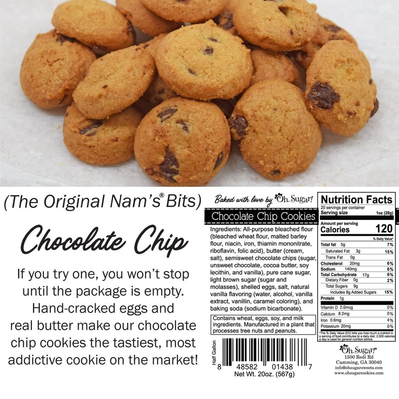 Nam's Bits Chocolate Chip Cookies - Yummy Cookies Half Gallon