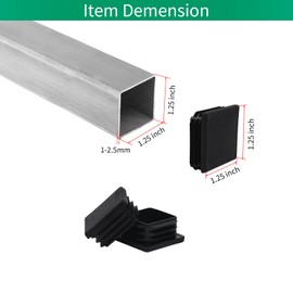 surnews 1.25" 1 1/4 Square Tubing End Cap Plastic Plugs 12 Pack, 1.25 Inch Square Tube End Cap 1 1/4 Black Square Tubing Plug 1.25"x1.25" Fence Post Pipe Cap 1.25x1.25 Inch Tubing Insert