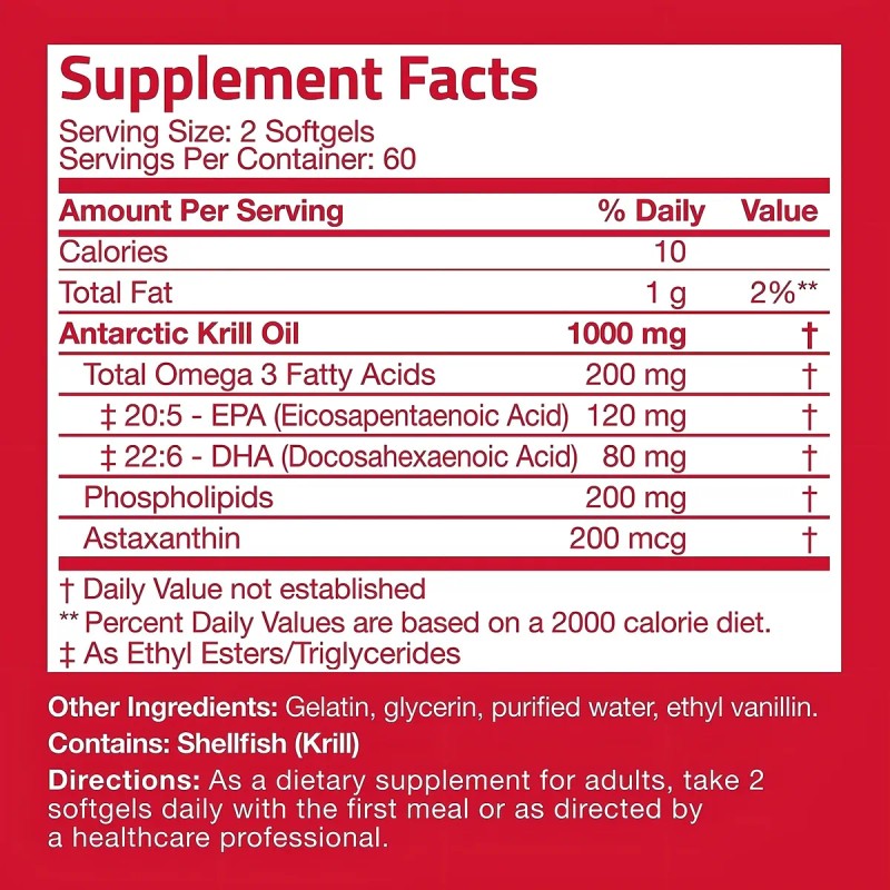 Bronson Aceite Krill Antártico 1000mg Omega-3 Epa Dha 120 Sg