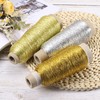 sourcing map Metallic Cord,0.7mm/300m Light Gold Elastic Strings Metallic Stretch