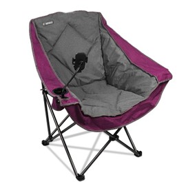 CAMPHILL Folding Camping Chair,Oversized Portable Camping Chair with Cup Holder and Phone Holder,Heavy Duty Padded Lawn Chair for Camping, Tailgates, Beach, and Sports