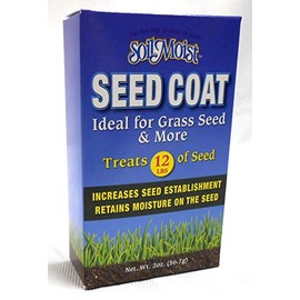 Soil Moist Seed Coat 2oz - Treats 12 lbs Dry Seeds - Water Saving Coating Mix for Plants Grass Landscaping