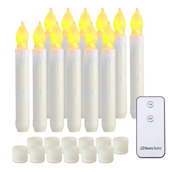 Homemory LED Batteries Operated Taper Candles with Remote, Flickering Light
