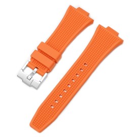 12mm Rubber Band For Tissot PRX Powermatic 80 40mm, Replacement Watch Bands With Buckle For Tissot PRX Series - Multiple Colors (Orange)