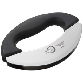 Mercer Culinary Double Blade Rocking Mezzaluna Knife with Handle, 7 Inch, Stainless Steel