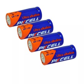 PKCELL 4pcs Size N Batteries MN9100 910A LR1 AM5 1.5V Alkaline PKCELL