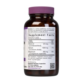 Bluebonnet Nutrition Calcium Citrate Magnesium Plus Vitamin D3 Caplets, Bone Health & Muscle Relaxation, Non GMO, Gluten, Soy & Milk Free, Kosher, White, Unflavored, 180 Count