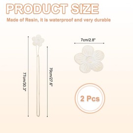 PATIKIL Magnetic Curtain Tiebacks, 2 Pack Resin Flower Drapery Holdbacks, Vintage Curtain Holdbacks Rope, Magnetic Window Drapery Decorative for Home, Cafe, Office, Apricot