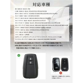 [Usable] Toyota Key Case, Premium Genuine Leather, RAV4, Corolla Cross, Corolla Touring, Prius, 50 Series, Corolla Sport, Land Cruiser, Prado 150, Late 150, Camry, 70 Series, 220 Crown, 86, Prius phv (2 Buttons, Black)