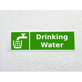 Drinking Water Sticker Waterproof Outdoor Vinyl Sticker 150 x 45 mm