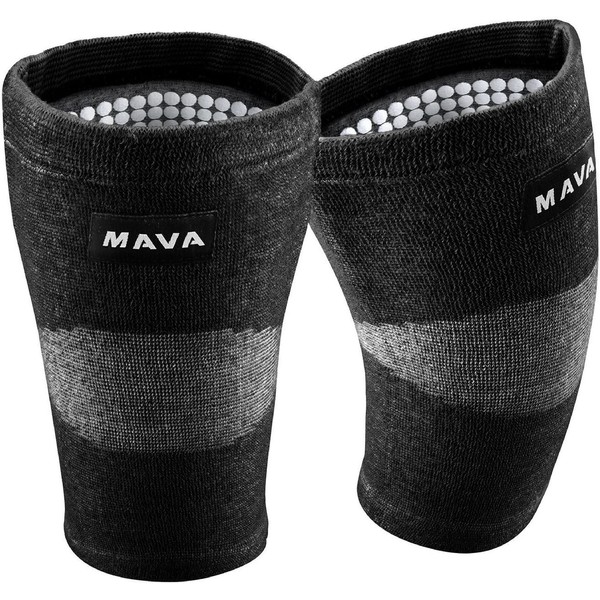 Mava Sports Reflexology Knee Support Sleeves (Pair) for Joint Pain and Arthritis Relief, Improved Circulation Compression – Effective Support for Running, Jogging, Workout, Walking and Recovery