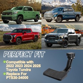 Tundra Rear Bed Step Tailgate Step Compatible with 2022 2023 2024 2025 Toyota Tundra Folding Truck Step Retractable Rear Bumper Tailgate Bedstep Replace for PTS30-34000