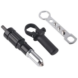 Riveting Tool, Electric Pop Rivet Tool, Stainless Steel Riveting Gun Kit with Comfortable Handle, Riveting Gun Adapter, Portable Riveting Gun Accessories